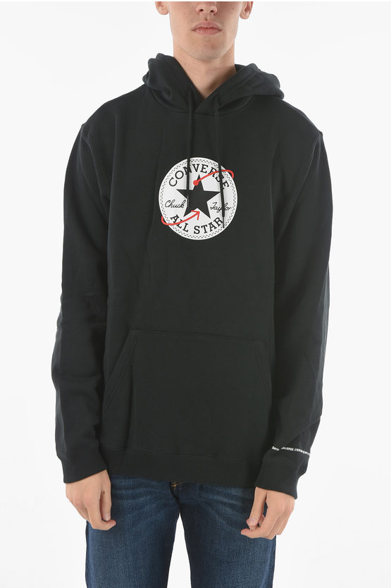 Converse All Star Chuck Taylor Maxi Patch Pocket Hoodie In Black