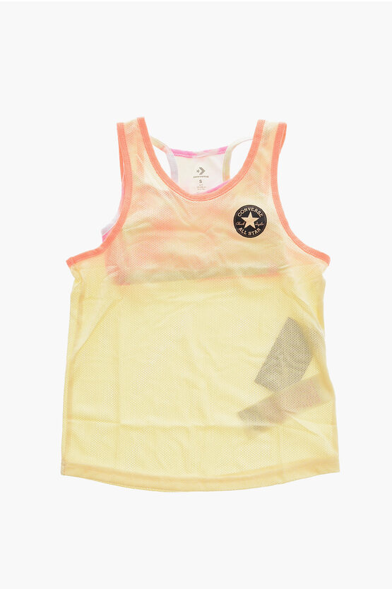 Converse Kids' All Star Chuck Taylor Mesh Tank Top With Inner Crop Bra In Yellow