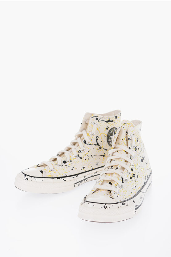 Converse All Star Chuck Taylor Painting Effect Cotton High-top Sneake In Gold