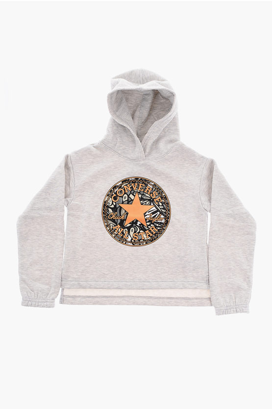 Converse All Star Chuck Taylor Patch Logo Front Boxy Hoodie In Black