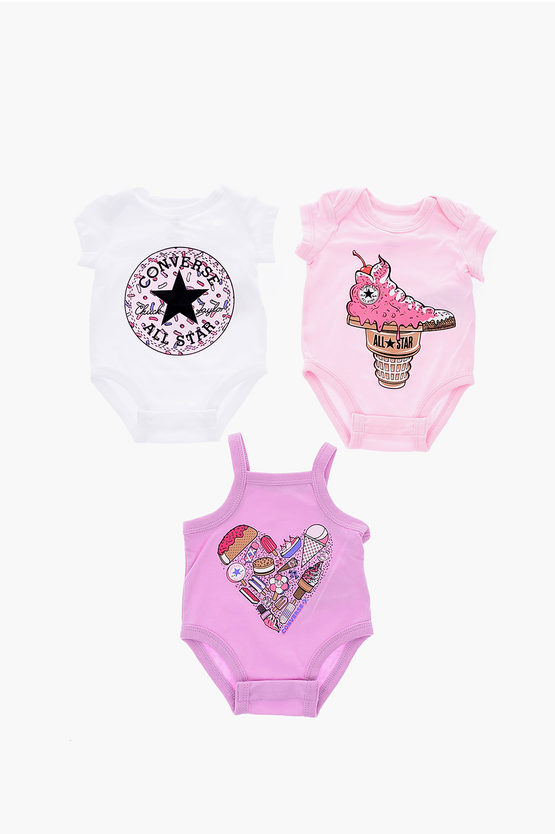 Converse All Star Chuck Taylor Printed Set 3 Bodysuits In Multi