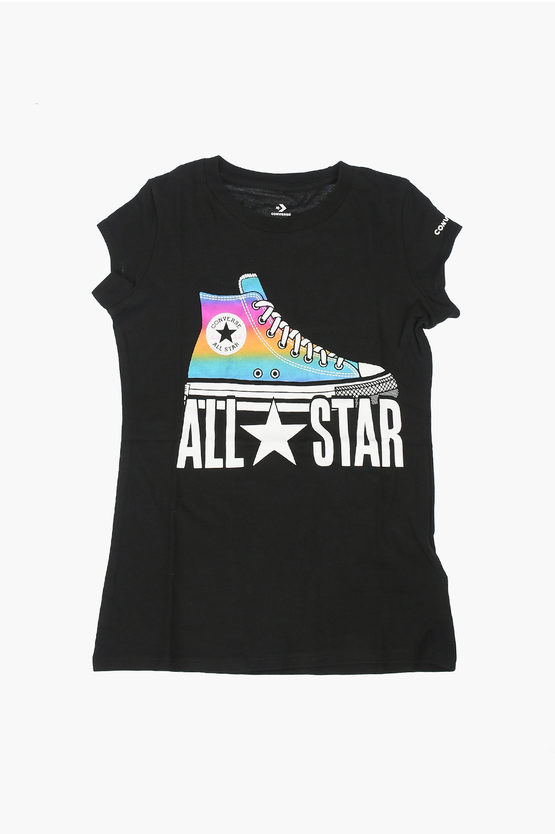 Converse All Star Chuck Taylor Printed T-shirt In Black