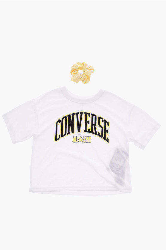 Converse All Star Chuck Taylor Scrunchie And Crop T-shirt Set In White