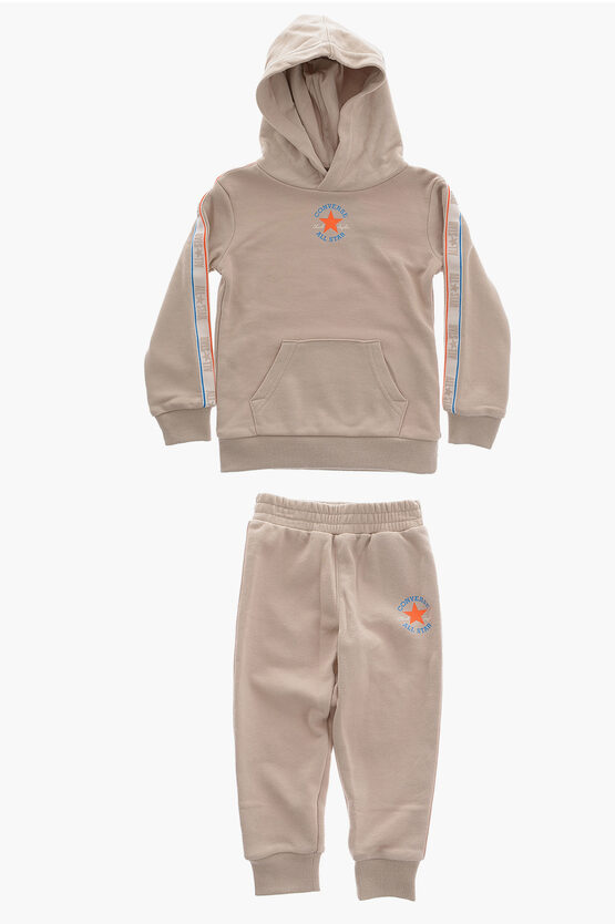 ALL STAR CHUCK TAYLOR Set Felpa Hoodie e Joggers in Tinta Unita con Banda Laterale Logata