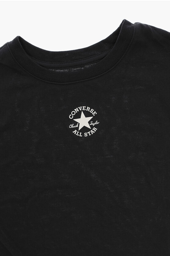 ALL STAR CHUCK TAYLOR Solid Color Crew-Neck T-shirt with Logo
