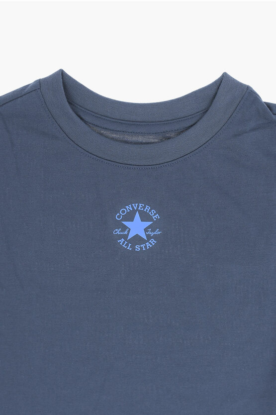 ALL STAR CHUCK TAYLOR Solid Color Crew-neck T-Shirt with Printed Logo