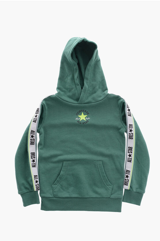 ALL STAR CHUCK TAYLOR Solid Color Hoodie and Joggers Set with Logoed Side Band