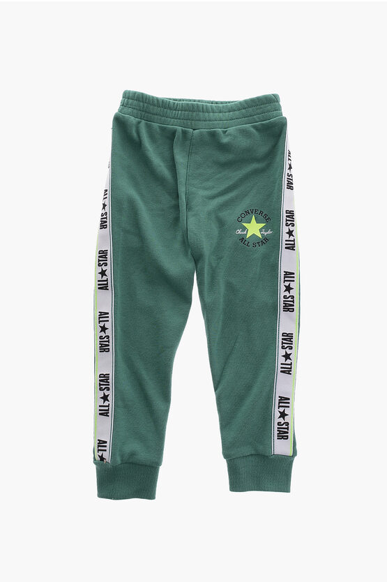 ALL STAR CHUCK TAYLOR Solid Color Hoodie and Joggers Set with Logoed Side Band