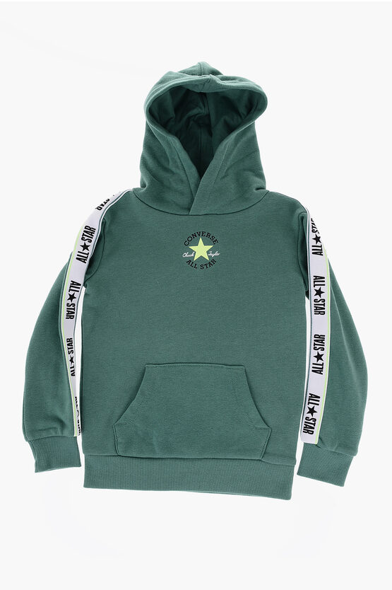 ALL STAR CHUCK TAYLOR Solid Color Hoodie and Joggers Set with Logoed Side Band