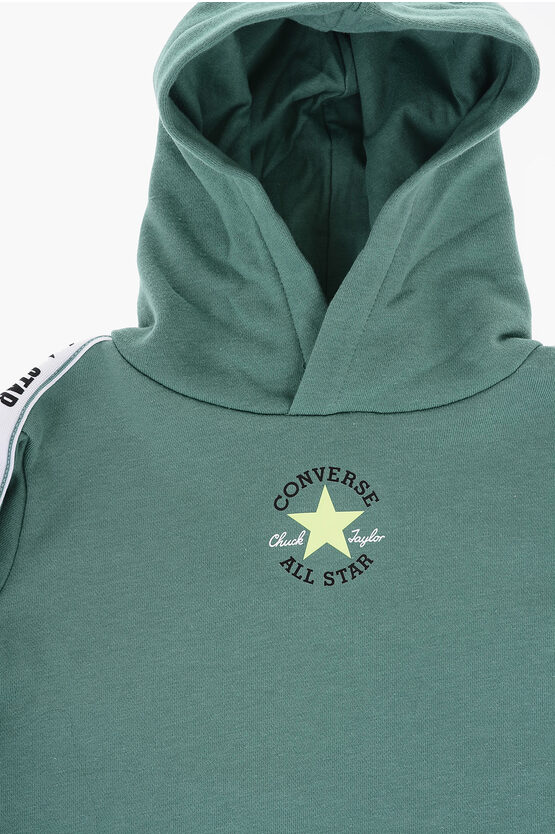 ALL STAR CHUCK TAYLOR Solid Color Hoodie and Joggers Set with Logoed Side Band
