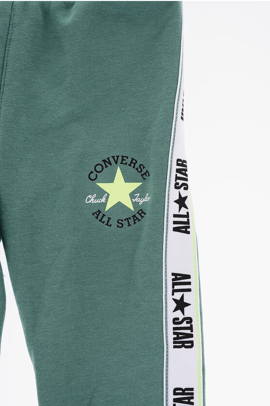 ALL STAR CHUCK TAYLOR Solid Color Hoodie and Joggers Set with Logoed Side Band