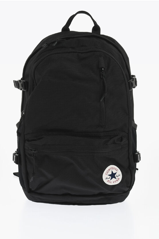 Nike All Star Chuck Taylor Solid Color Multi-pocket Backpack In Black