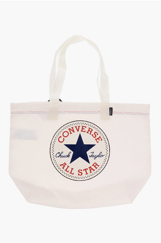 Converse All Star Chuck Taylor Solid Colour Tote Bag With Printed Maxi In White