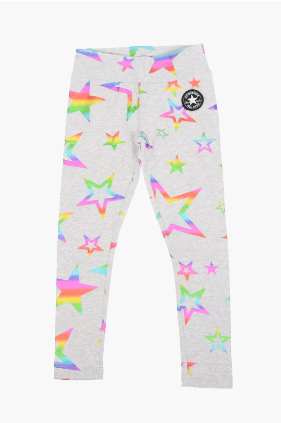 Converse All Star Chuck Taylor Stars Printed Leggings In Gray