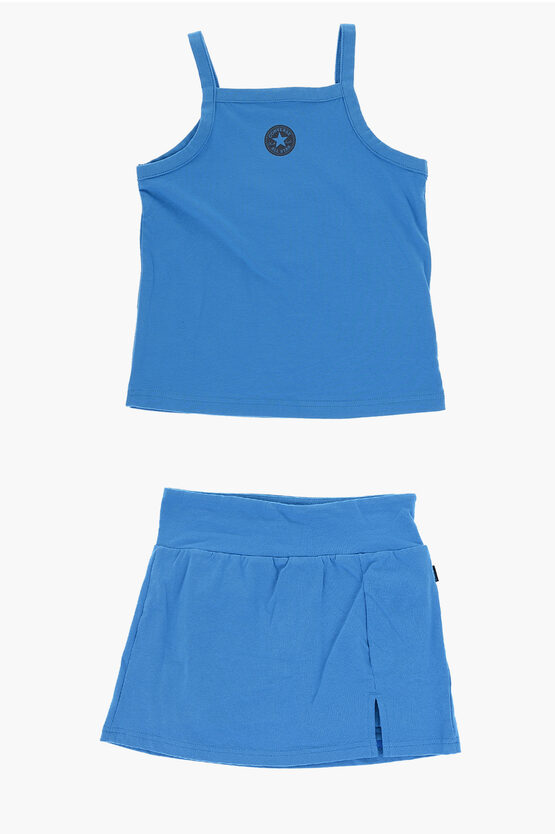 Converse All Star Chuck Taylor Stretch Cotton Tank Top And Skort Set In Blue