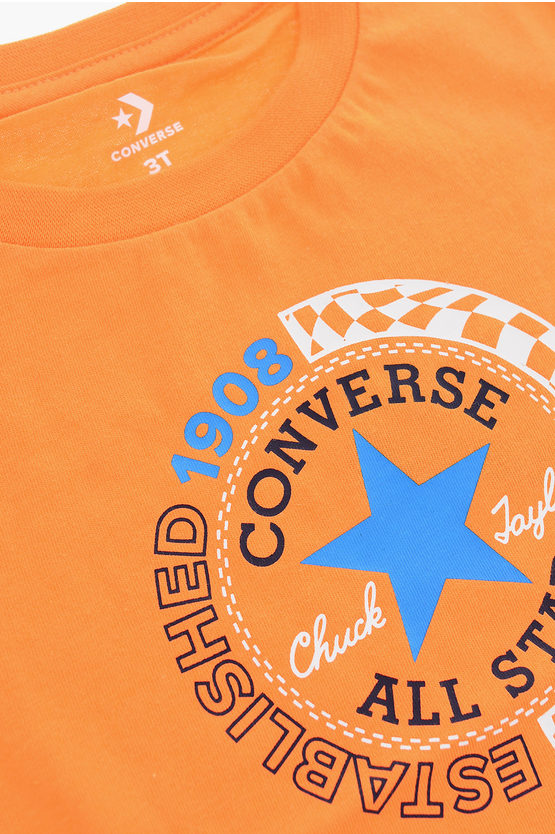 ALL STAR CHUCK TAYLOR T-Shirt a Tinta Unita con Logo Stampato 