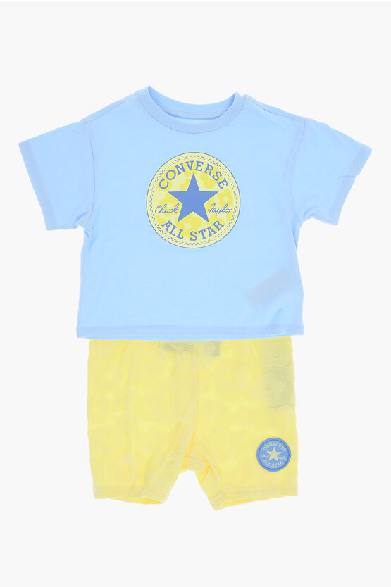 Shop Converse All Star Chuck Taylor T-shirt And Shorts Set With Contrastin