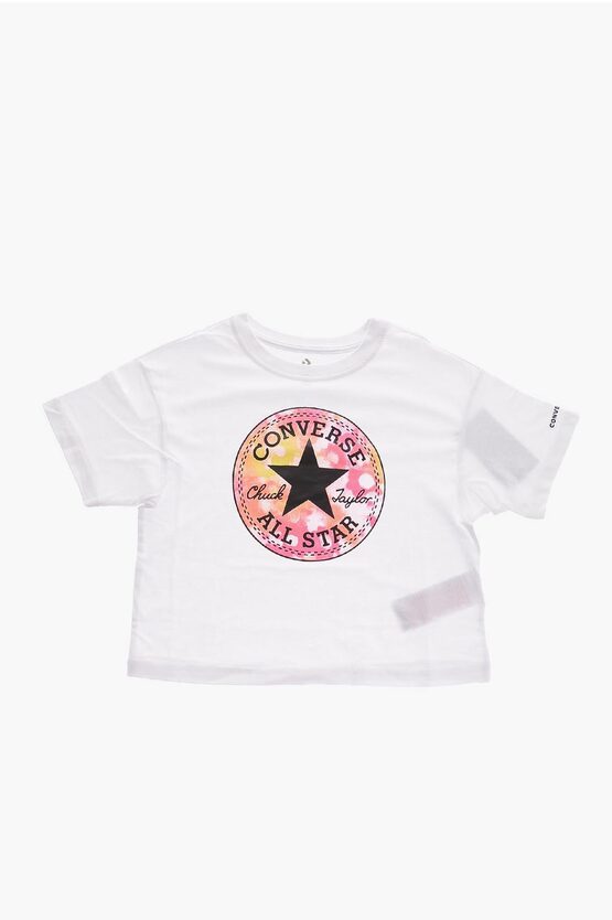 ALL STAR CHUCK TAYLOR T-Shirt Girocollo con Maxi Logo Stampato
