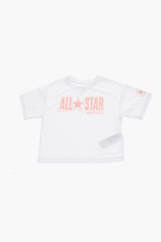 ALL STAR CHUCK TAYLOR T-Shirt Girocollo con Stampa Logo a Contrasto