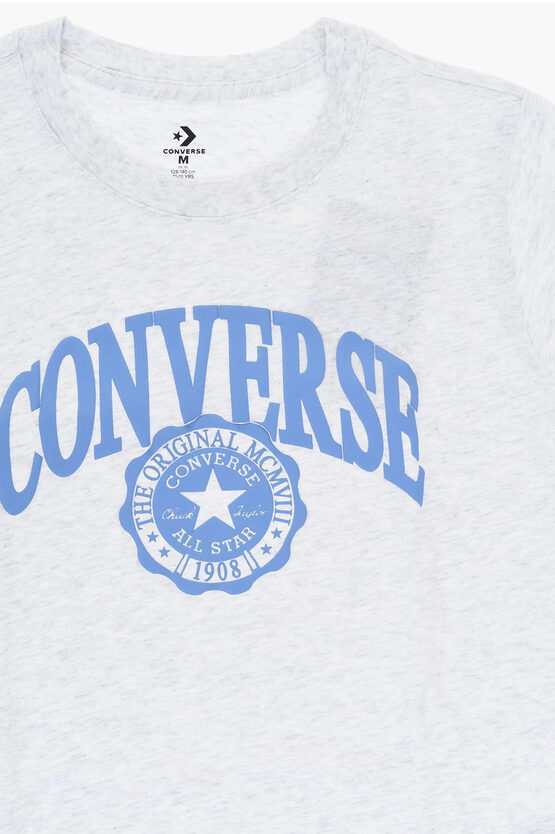ALL STAR CHUCK TAYLOR T-shirt Girocollo in Misto Cotone con Logo in Rilievo