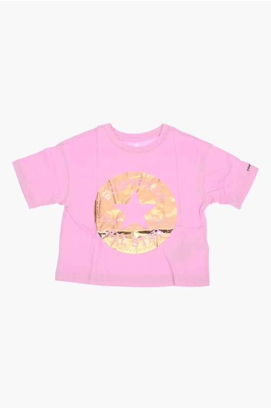 ALL STAR CHUCK TAYLOR T-shirt PATCH SHINY con maxi stampa dorata