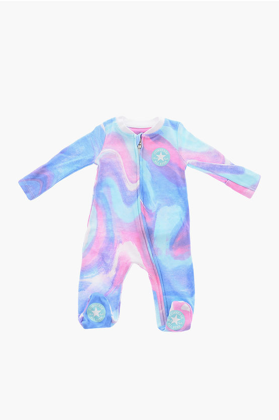 Converse All Star Chuck Taylor Tie Dye Effect Romper Suit With Zip On In Blue