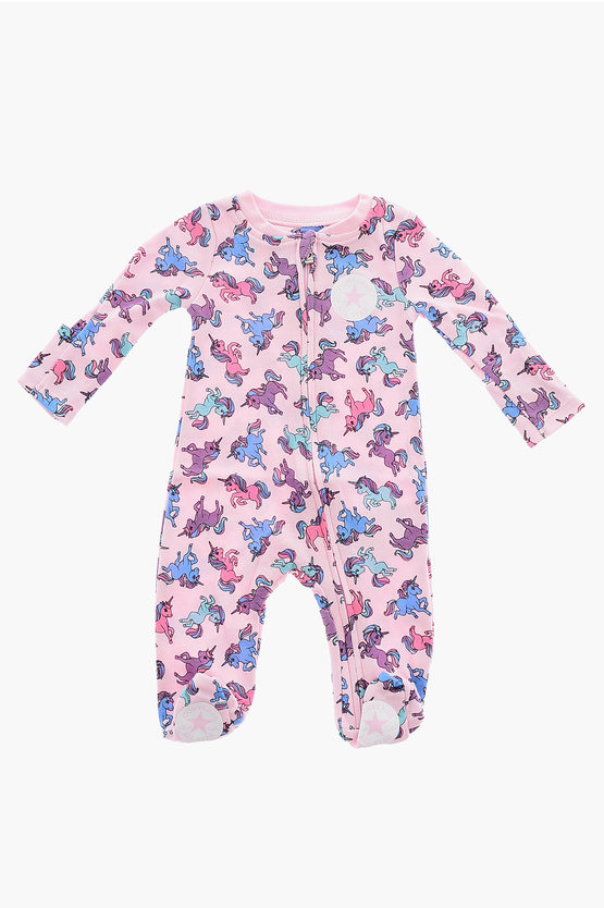 Converse All Star Chuck Taylor Unicorns Printed Romper Suit With Zip In Pink