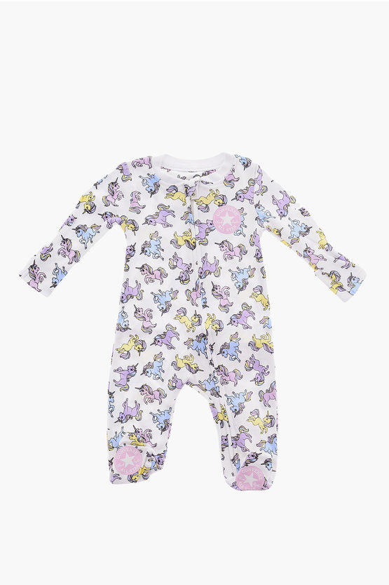 Converse All Star Chuck Taylor Unicorns Printed Romper Suit With Zip In Multi
