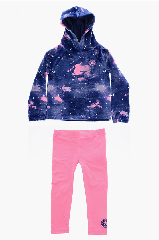 Converse All Star Chuck Taylor Velour Tie Dye Effect Sweatshirt And L In Multi