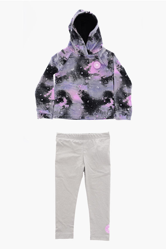 Converse All Star Chuck Taylor Velour Tie Dye Effect Sweatshirt And L In Multi