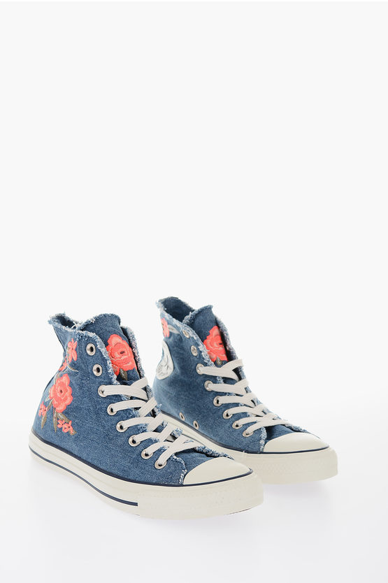 denim floral converse