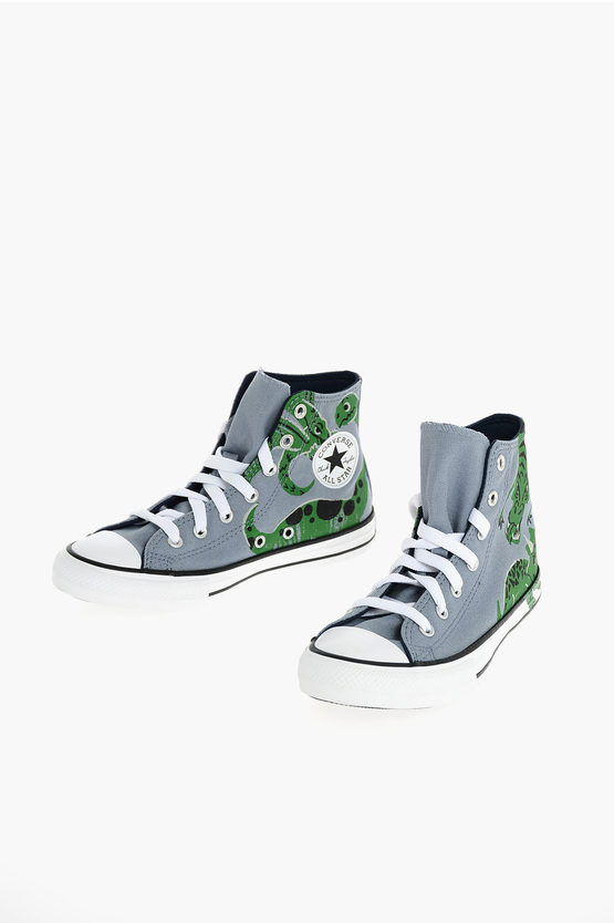 Converse All Star Fabric Printed Sneakers In Gray