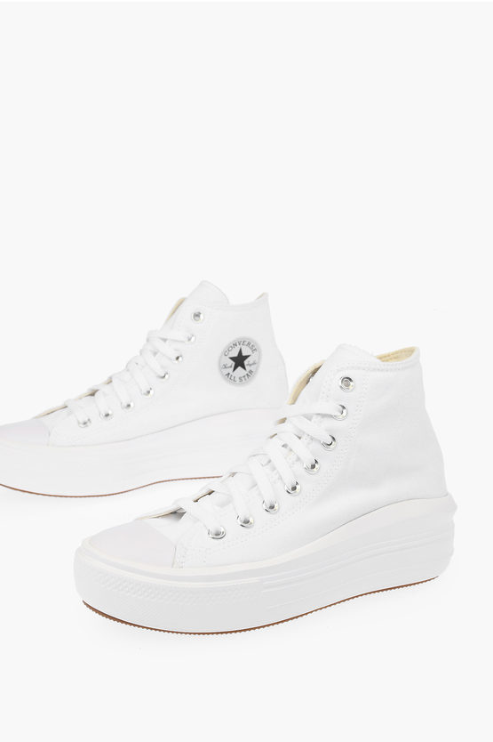 Converse All Star Fabric Sneakers With Platform In White