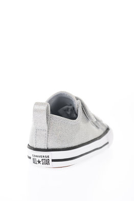 girls silver converse shoes