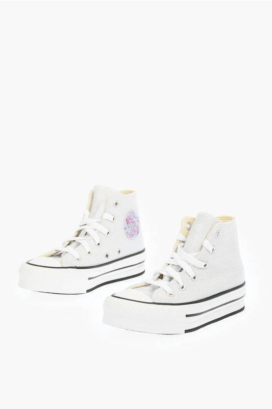 Converse All Star Glittered Sneakers In White