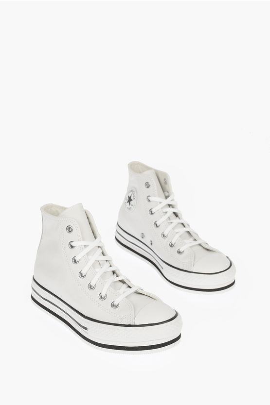 Converse White Chuck Taylor All Star Platform Trainers In White/black/white