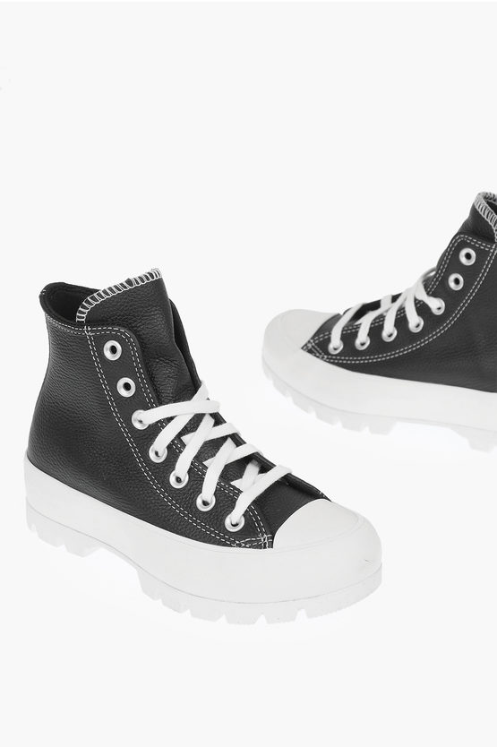 Converse All Star Leather Sneakers In Black