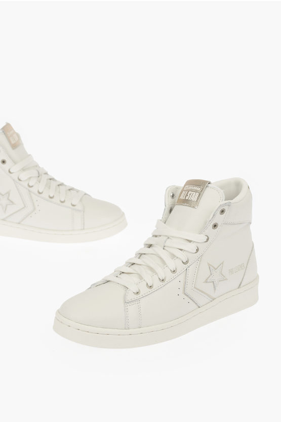 Converse All Star Leather Sneakers In White