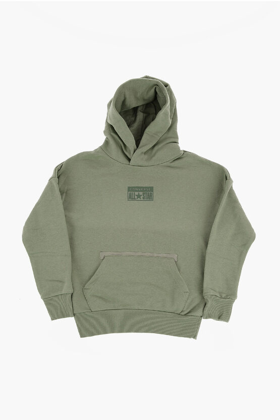 ALL STAR Logo Embossed Solid Color Hoodie