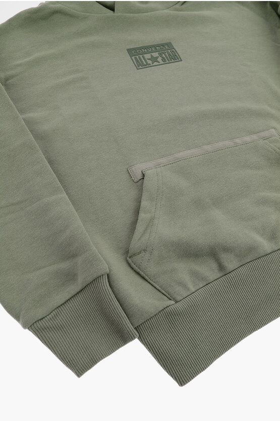 ALL STAR Logo Embossed Solid Color Hoodie