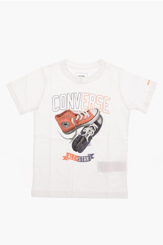 Converse Kids' All Star Logo-print T-shirt In White