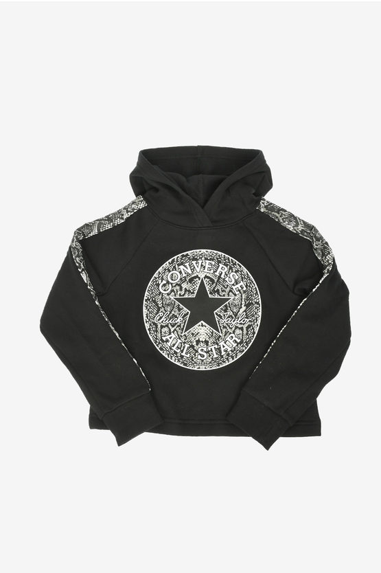Converse All Star Print Sweatshirt In Black