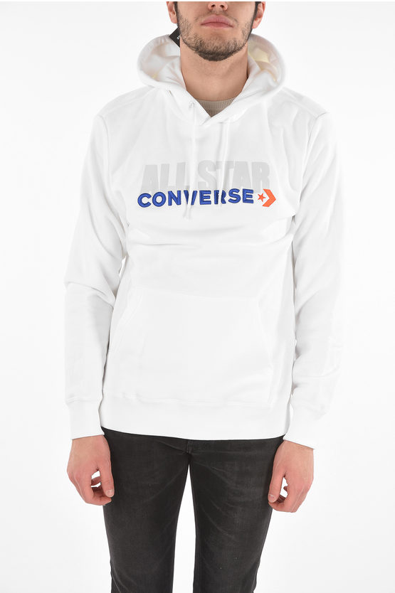 Converse All Star Printed Hoodie In White