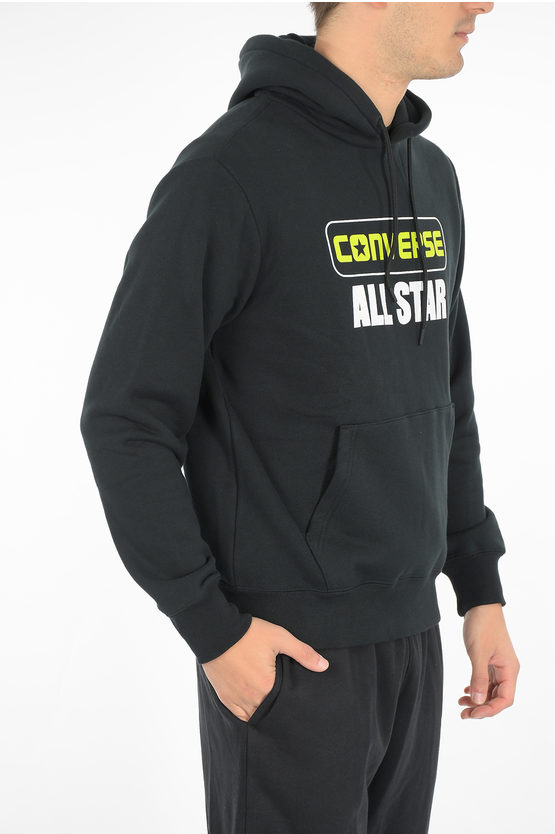 Converse All Star Printed Sweatshirt In Black