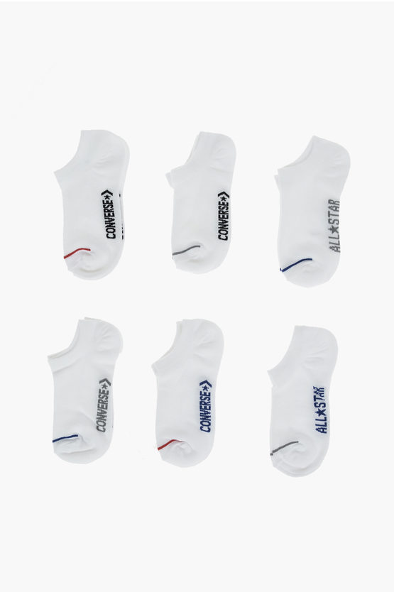 Converse All Star Set Of 6 Pairs Of Socks With Embroidered Logo In White