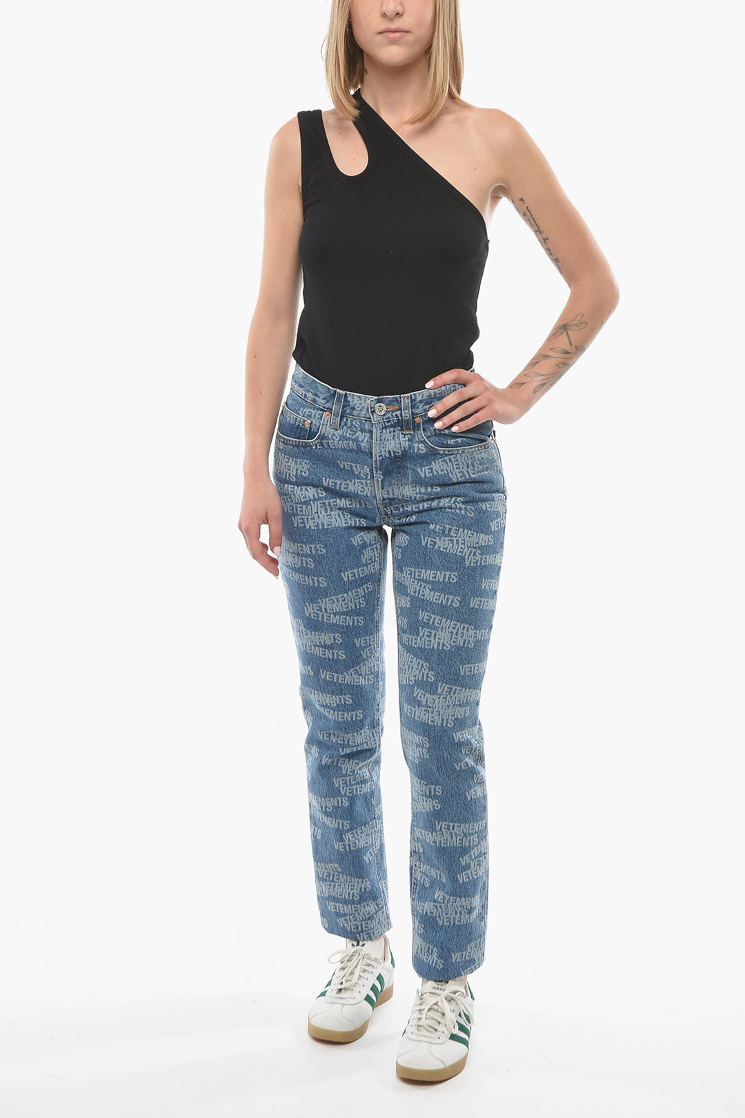 Alloved Bleached Logo Slim Fit Jeans women - Glamood