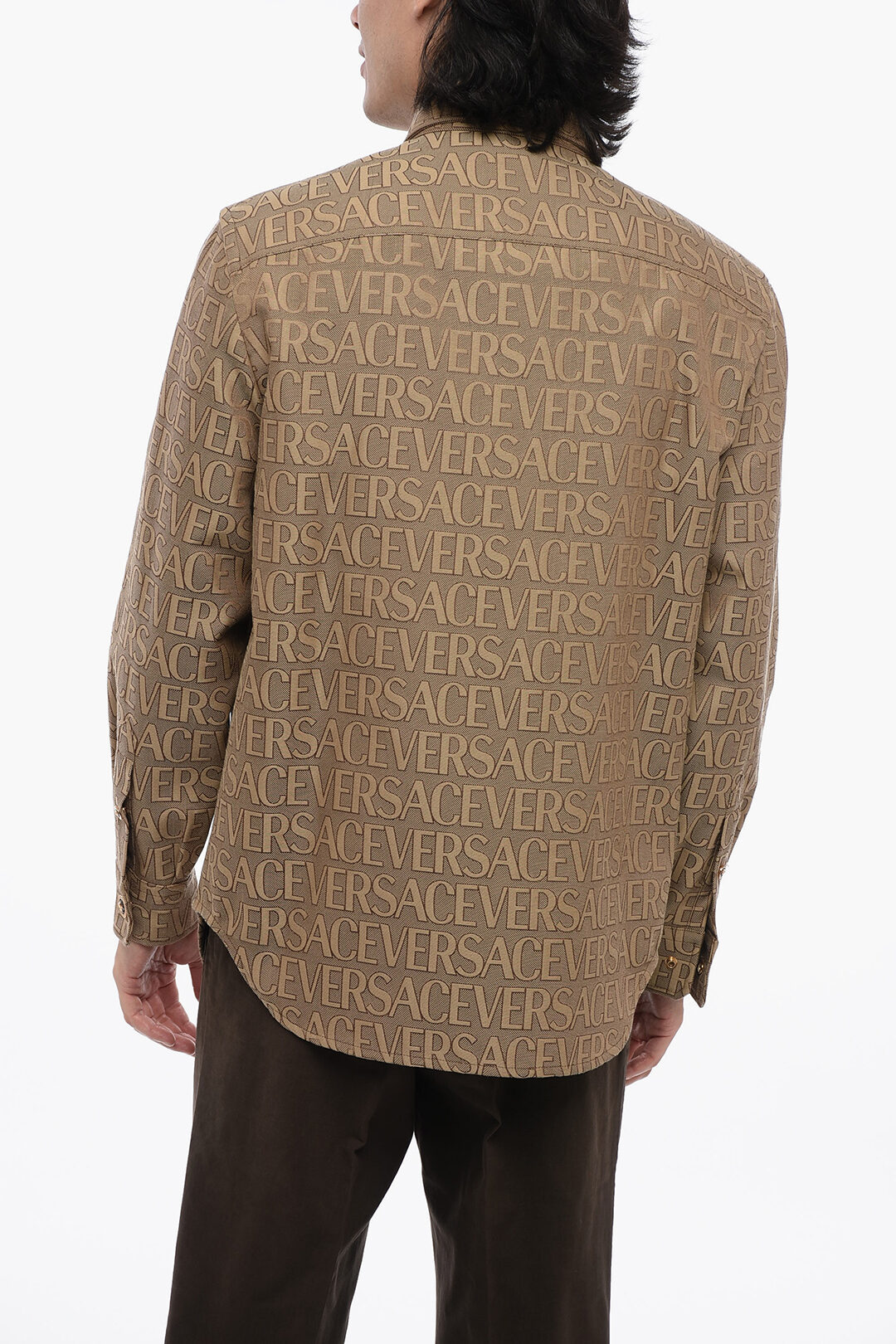 Versace Allover Jacquard Logo Overshirt men - Glamood Outlet