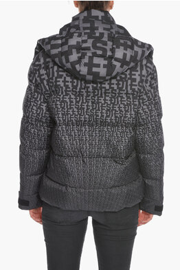 Versace Ladies Black / Multi Tweed Turtleneck Cropped Wool-blend