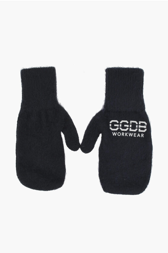 Golden Goose Alpaca Blend Ggdb Mittens In Black