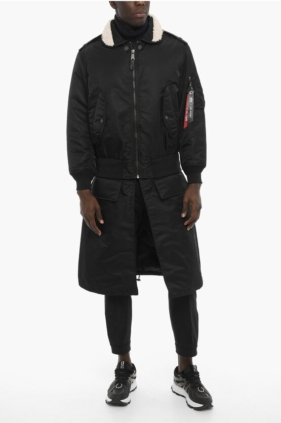 Neil Barrett Alpha Industries Padded Hybrid Jacket With Removable Undersi In Black